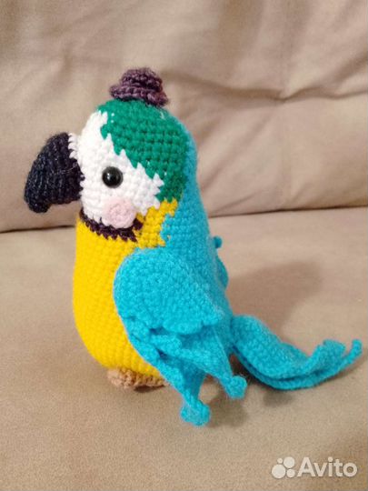 Попугай ара ручная работа, 14 см