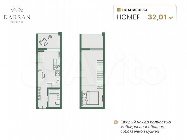 1-к. апартаменты, 34,2 м², 5/8 эт.