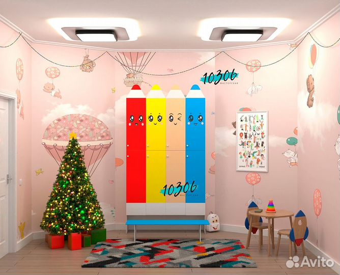 Шкафчик в раздевалку детский, шкаф в садик опт