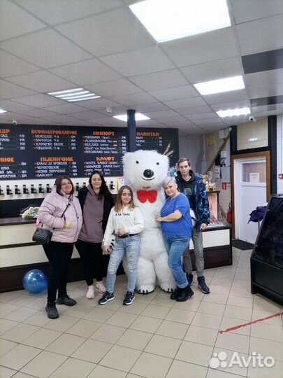 Поздравление от белого мишки, ростовые куклы