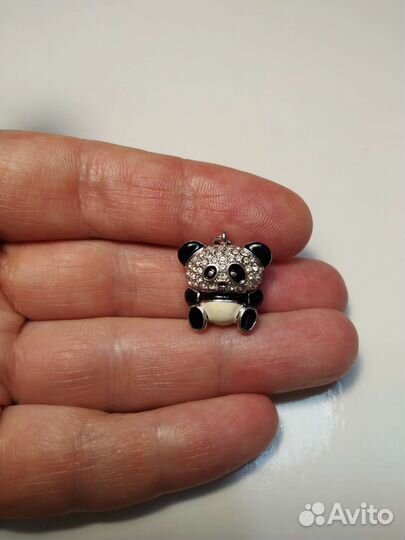 Кулон. Подвеска. Панда. Swarovski