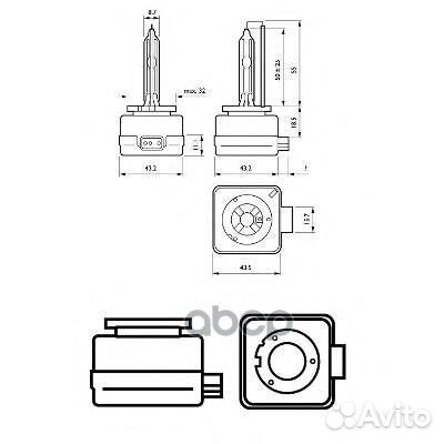 Лампа ксеноновая D1S Vision 4300K 85V 35W PK32d