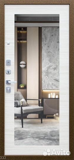 Дверь с зеркалом Спартак стальная