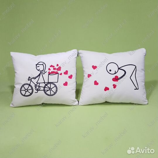 Парные Подушки Для Влюбленных и Игрушек + Принт