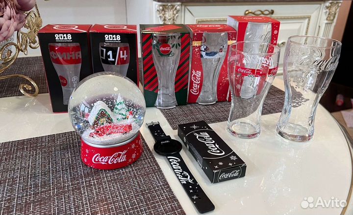 Колекция Coca-Cola Шар, стаканы, часы