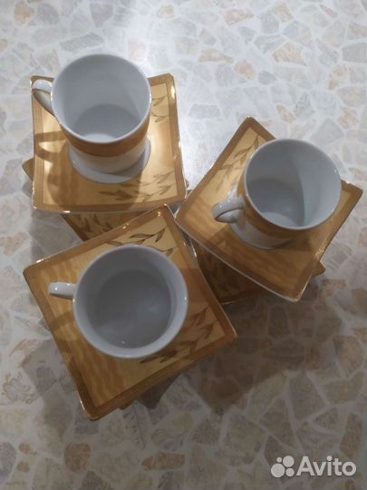 Чашка с блюдцем 6 шт новые