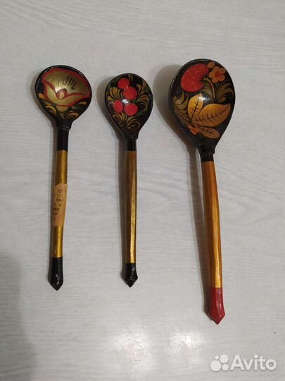 Посуда дерево, роспись хохлома, ложки