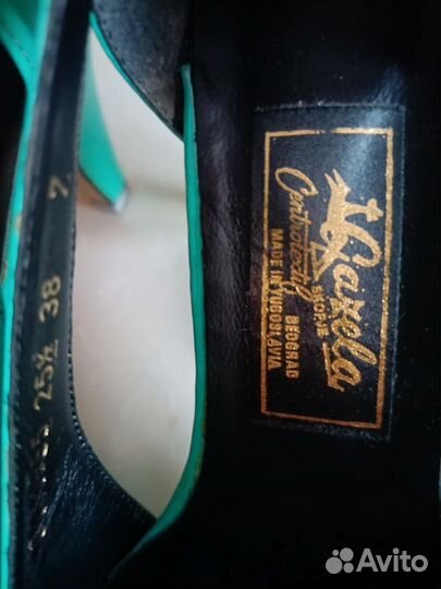 Туфли винтаж новые бирюзовые размер 36