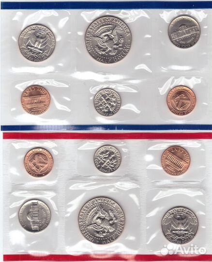 Годовой набор монет США 1985 год (5 монет + жетон