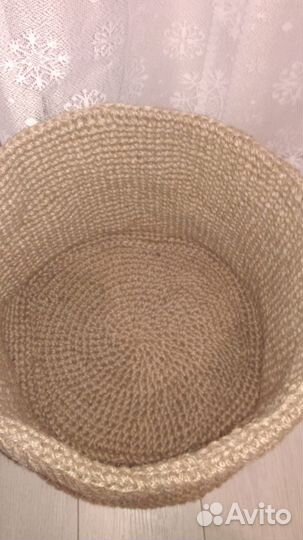 Корзина интерьерная из джута