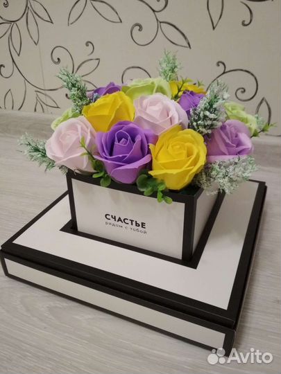 Букет-светильник из мыльных роз на подарок