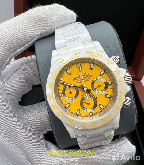 Роскошные унисекс часы Rolex Daytona желтые