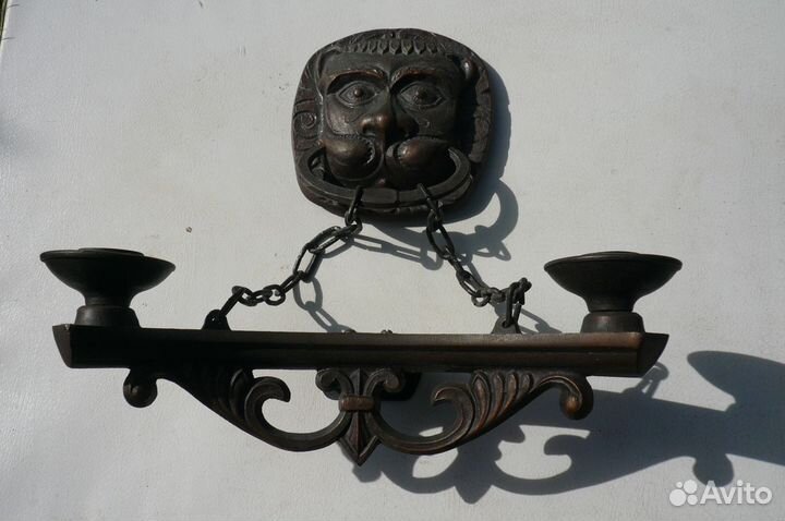 Подсвечники под бронзу винтажные и дверная ручка