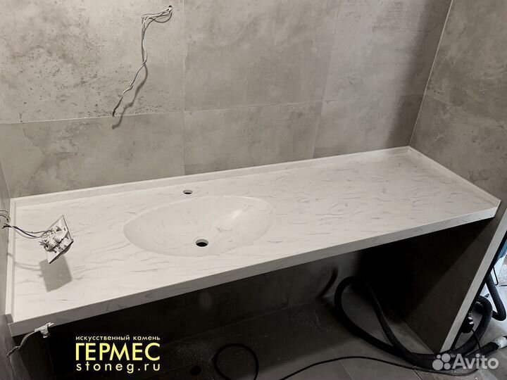 Стол Столешница с мойкой из камня для ванной m2