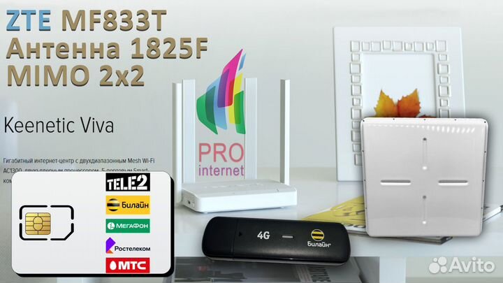 Роутер keenetic Viva ZTE MF833T 1825F mimo