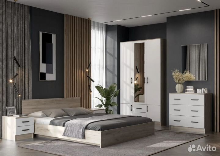Спальный гарнитур Дуб крафт серый