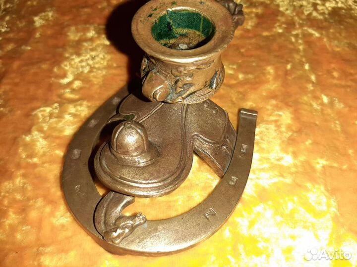 Подсвечник, Скачки жоккей. 19 век, бронза