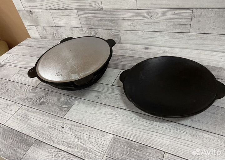 Чугунный казан с крышкой 12л