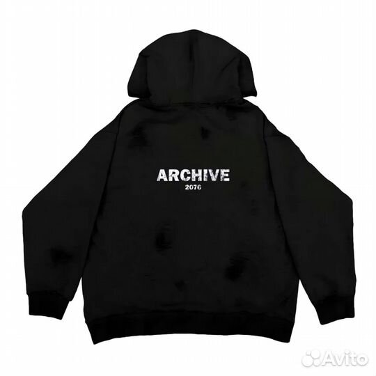 Худи waseworm archive zip-hoodie black