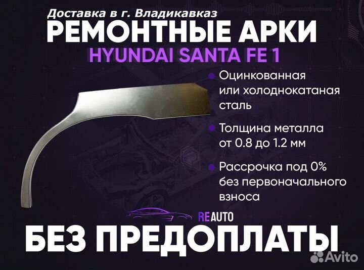 Ремонтные арки задние на Hyundai Santa Fe I