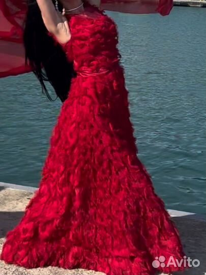 Вечернее платье 42 44 красное