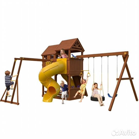 Игровая Площадка с винтовой горкой-трубой+рукоход