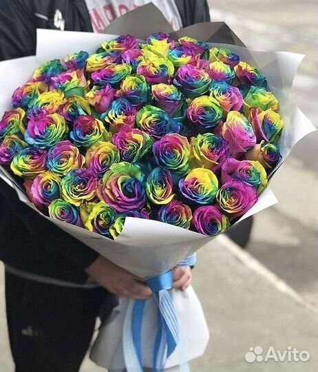 Радужные розы. Цветы Букеты с доставкой