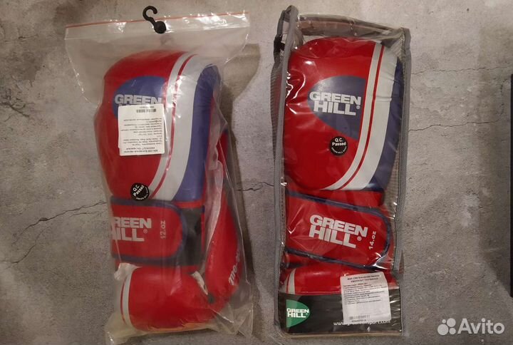 Новые перчатки бокс Green Hill Knockout. 14oz