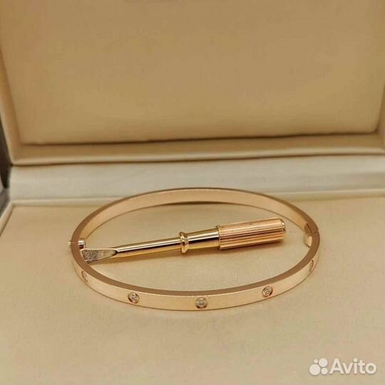 Браслет Cartier Love розовое золото 0,21ct