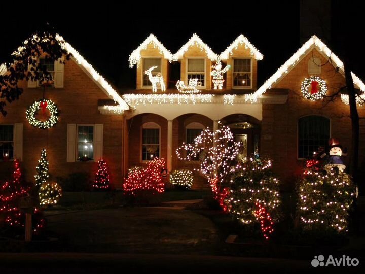 Новогоднее украшение домов