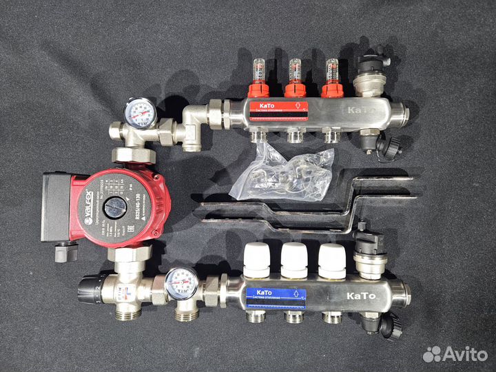 Коллектор с расходомерами 3 контура