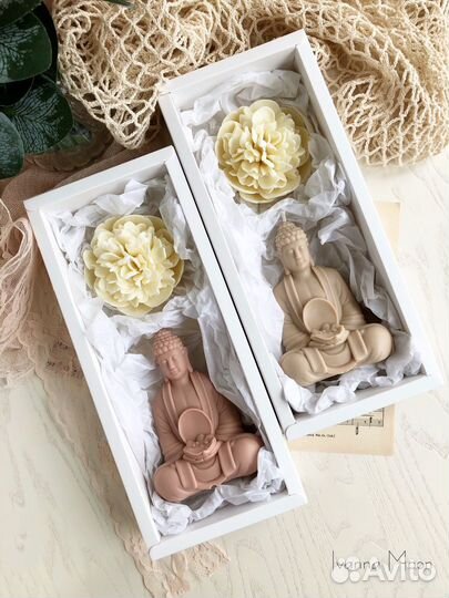 Набор свечей ручной работы Будда и пион