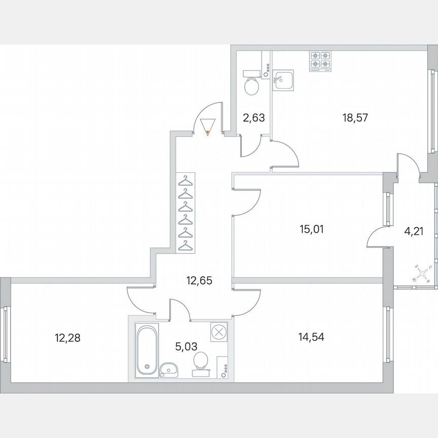 3-к. квартира, 82,3 м², 1/8 эт.