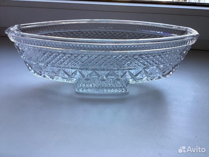 Ваза лодочка хрустальная