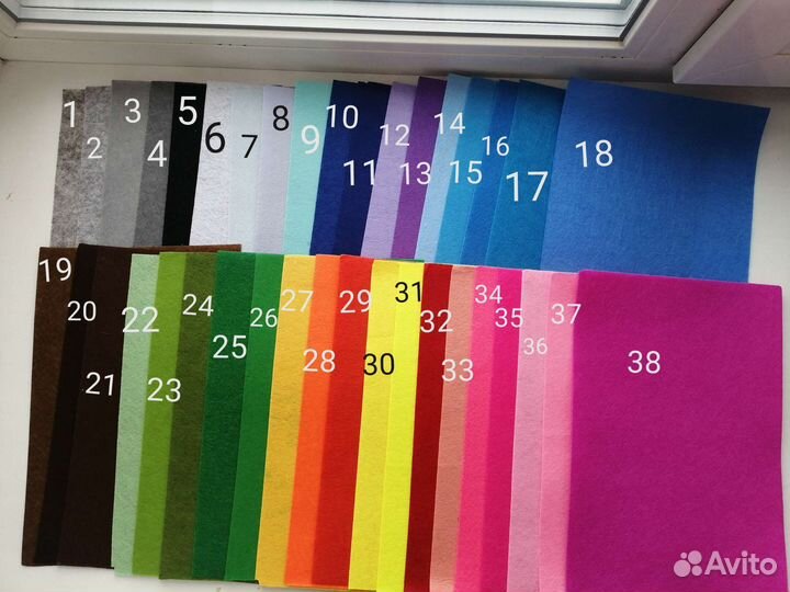 Фетр жесткий. толщина 1 мм