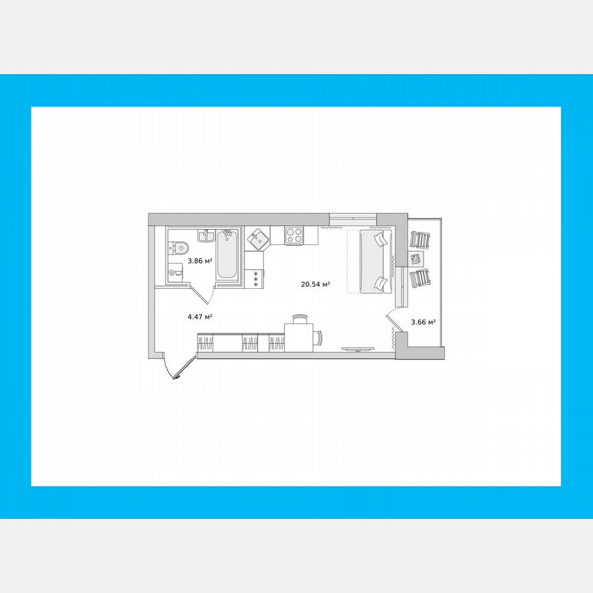 Квартира-студия, 28,5 м², 10/21 эт.