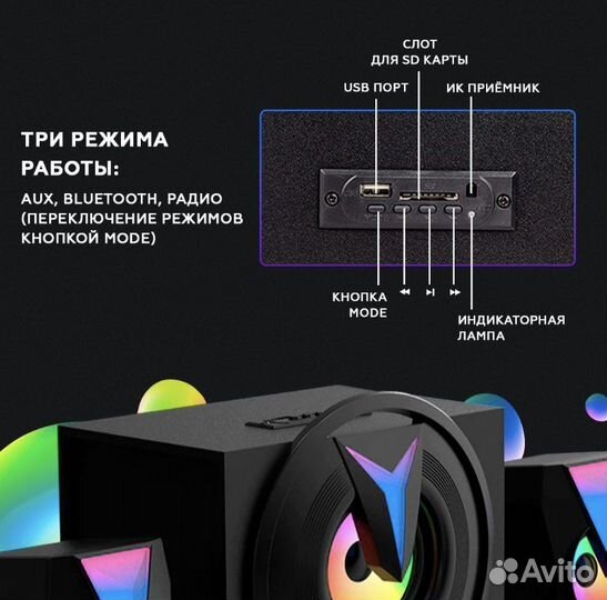 Колонки+сабвуфер для пк