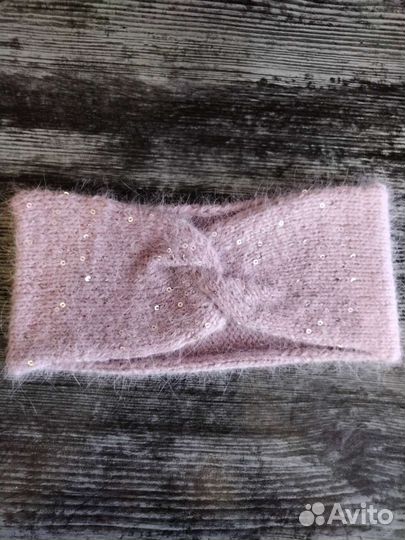 Женская вязаная повязка на голову