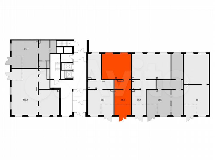 Сдам помещение свободного назначения, 74.9 м²