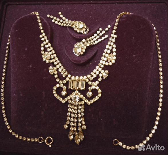 Чешская бижутерия - Колье, браслет и клипсы