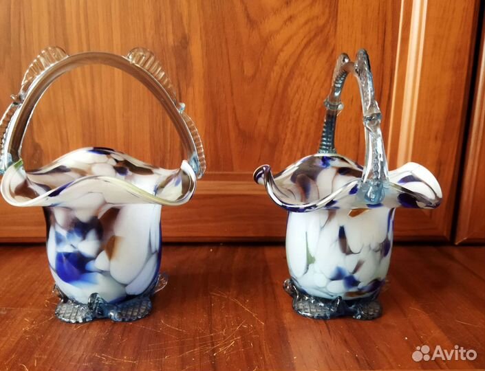 Конфетница цветное стекло СССР