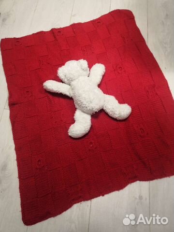 Плед шерстяной ручной вязки 67*76