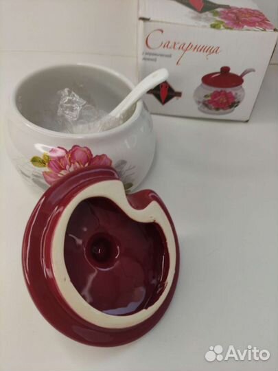 Сахарница с керамической ложкой