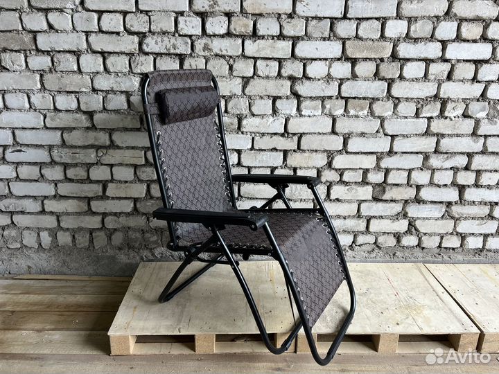 Кресло шезлонг (темно коричневый )