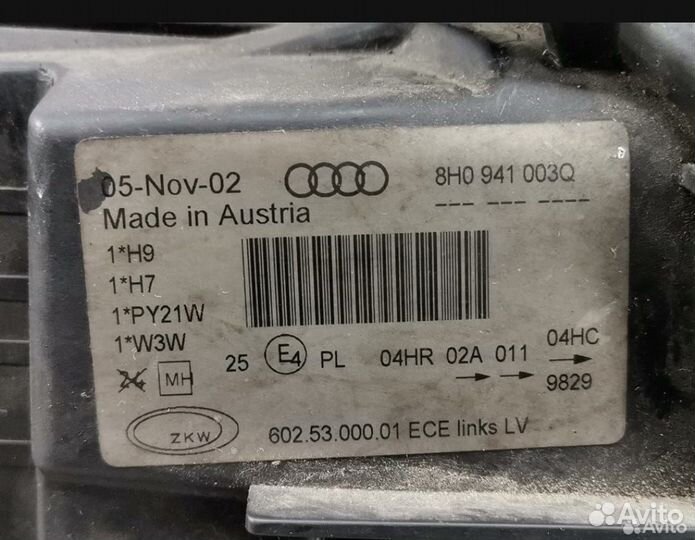 Фара левая audi a4 б6