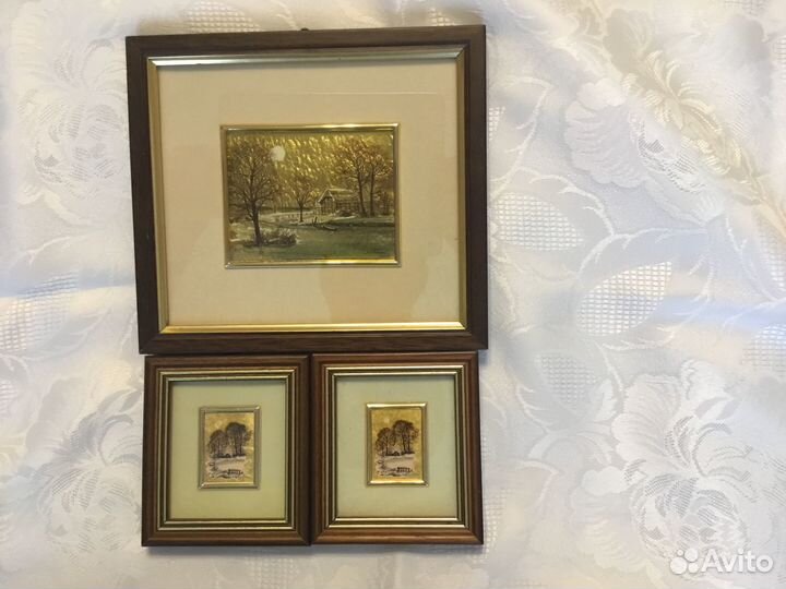 Миниатюрная литография на золотой фольге