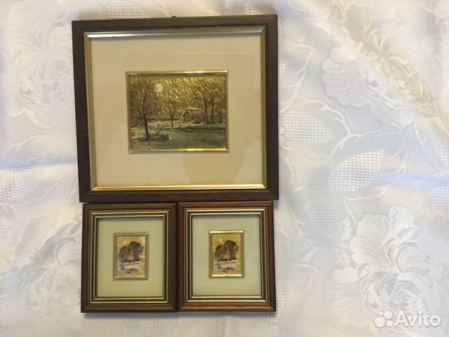 Миниатюрная литография на золотой фольге