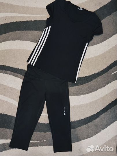 Футболка Адидас женская и легинсы спортивные