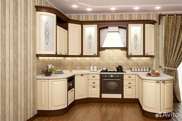 Кухня на заказ, маленькая, угловая, прямая