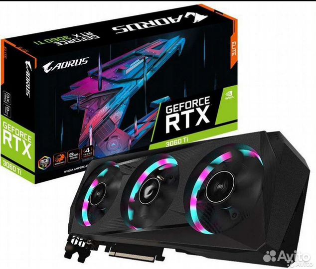 Видеокарта Gigabyte GeForce rtx3060ti Aorus Elite